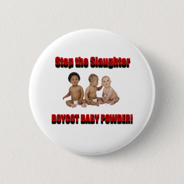 stop the slaughter 2 inch round button (Front)