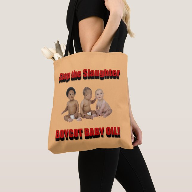 stop the slaughter tote bag (Close Up)