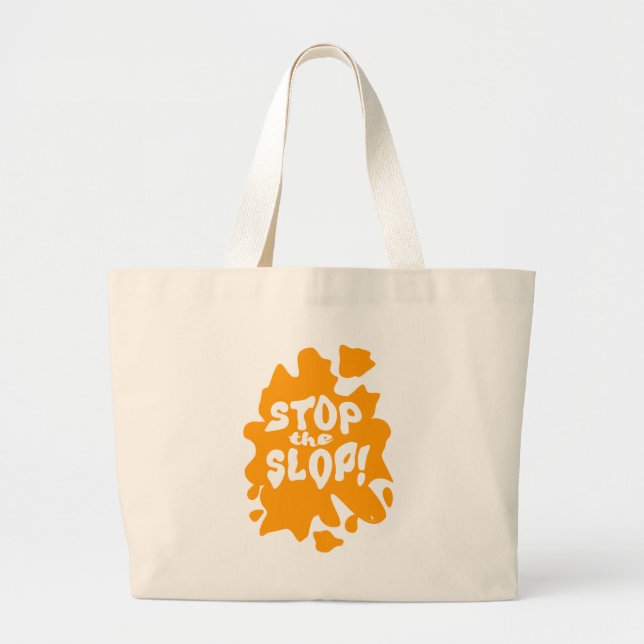  Stop the Slop Epic Anti AI Design Statement Logo Large Tote Bag (Front)