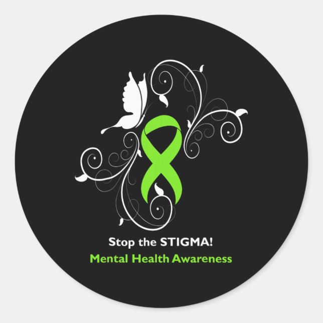 Stop The Stigma - Mental Health Awareness  Classic Round Sticker (Front)