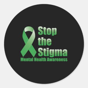 Stop The Stigma Mental Health Awareness Premium Classic Round Sticker