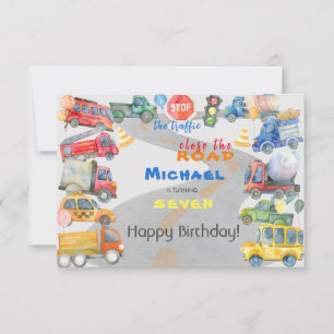 Stop the traffic close the road birthday greeting  card