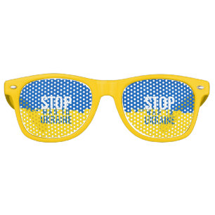 Stop the War in Ukraine. Support Ukraine.  Retro Sunglasses