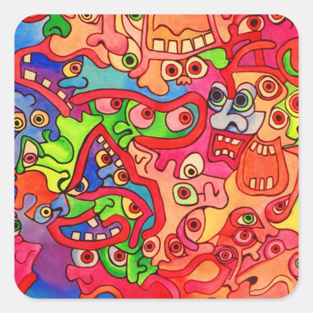 Stop the world, I want to get off! Square Sticker (Front)