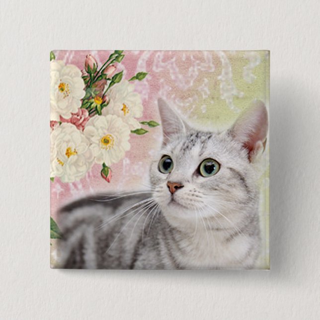 Stop To Smell The Roses 2 Inch Square Button (Front)