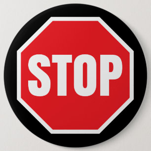 stop traffic sign 6 inch round button