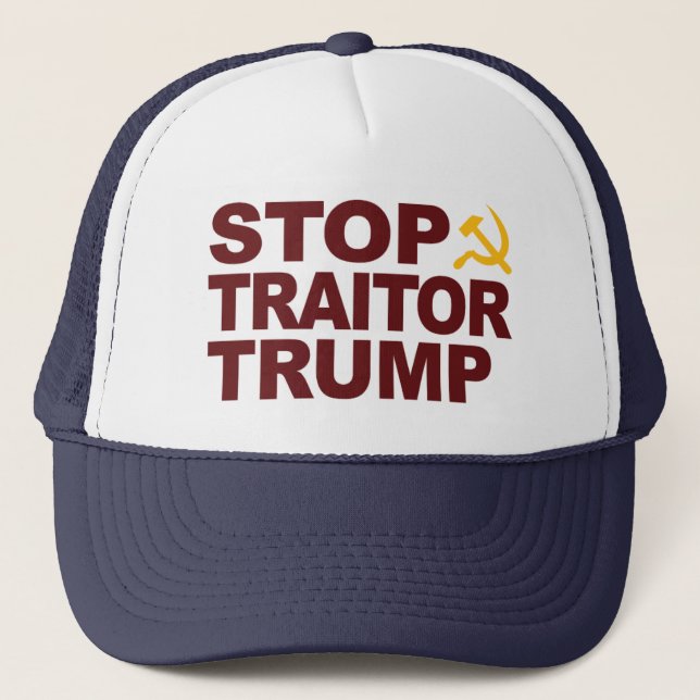 "Stop Traitor Trump" Hat with Hammer & Sickle (Front)
