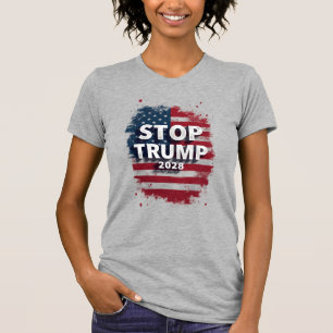 Stop Trump 2028 Save Democracy Bold T-Shirt