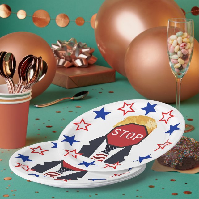 Stop Trump Paper Plate (Multi)