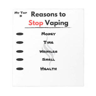Stop Vaping Motivation Custom Reasons Notepad