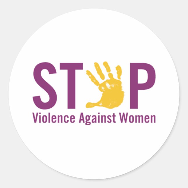 Stop Violence against Women Classic Round Sticker (Front)