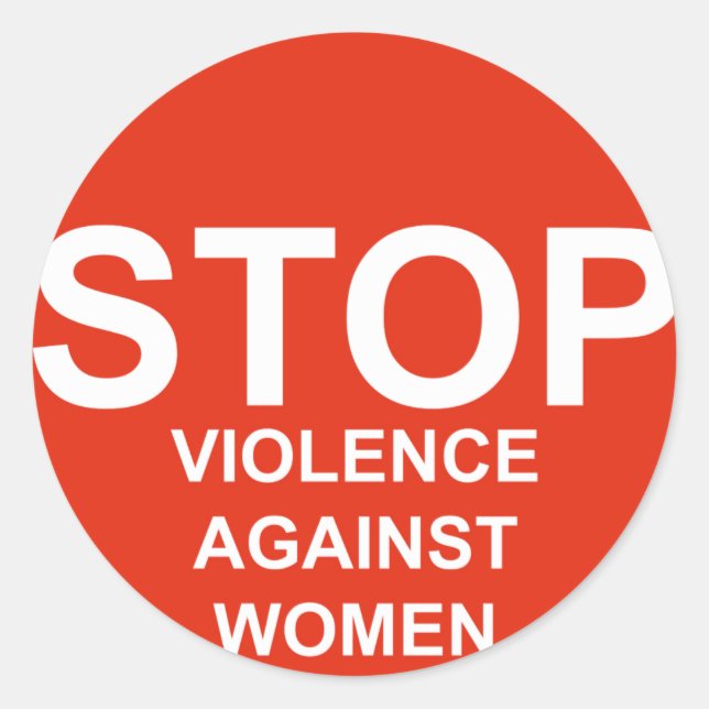 Stop Violence Against Women Classic Round Sticker (Front)