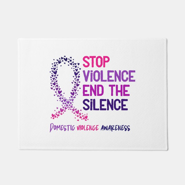 Stop Violence and the Silence Domestic Violence Aw Doormat (Front)