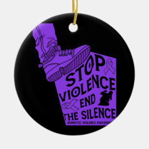 Stop Violence End The Silence Domestic Violence Aw Ceramic Ornament