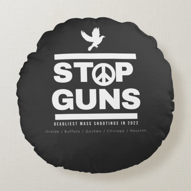 stop violence round pillow (Front)