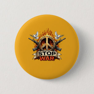 Stop War 2 Inch Round Button