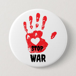Stop war 3 inch round button