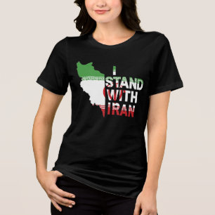 Stop War / I Stand With Iran, Israel War Tri-Blend Shirt
