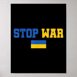 Stop War I Stand With Ukraine Flag Support Ukraine Poster