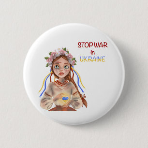 stop war in Ukraine 2 Inch Round Button