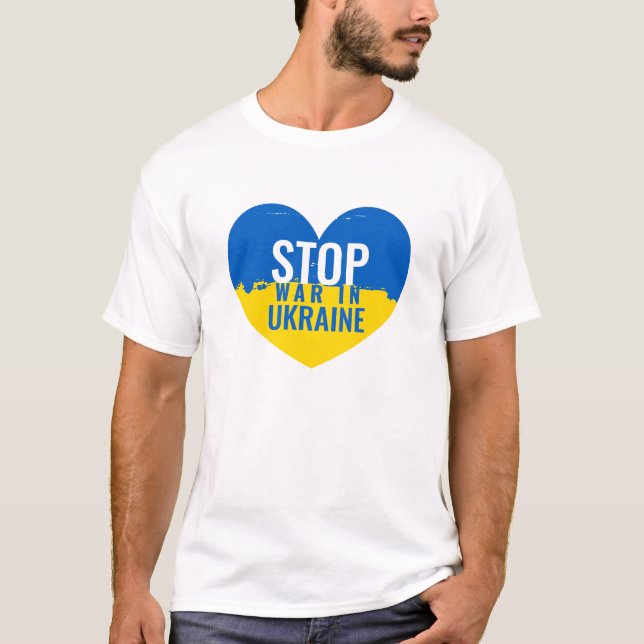 Stop War in Ukraine. I support Ukraine. T-Shirt (Front)