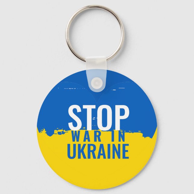 Stop War in Ukraine. Support Ukraine. Keychain (Front)