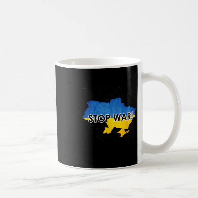 Stop War In Ukraine Support Ukrainians No War  Coffee Mug (Right)