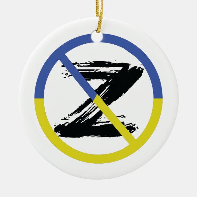 Stop war in Ukraine Throw Pillow Ceramic Ornament (Front)