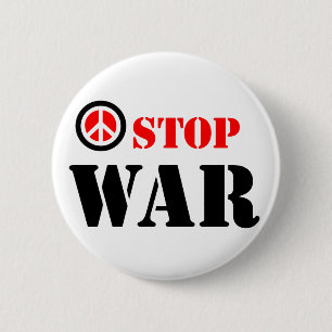 Stop war slogan 2 inch round button