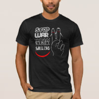 Stop War Start Smiling Peace Sign Funny Drawing