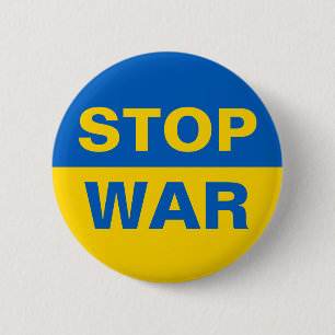 Stop War Ukraine Ukrainian 2 Inch Round Button