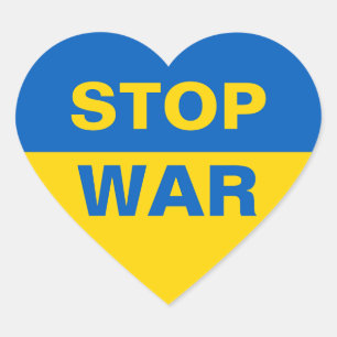 Stop War Ukraine Ukrainian Heart Sticker