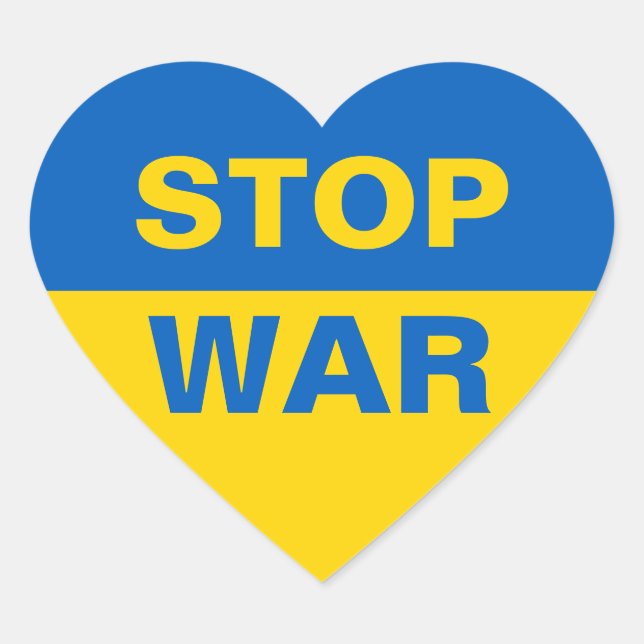 Stop War Ukraine Ukrainian Heart Sticker (Front)