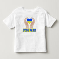 Stop war Ukrainian flag heart in hands
