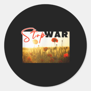 Stop War With Poppy Classic Round Sticker