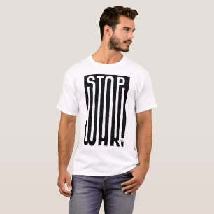 Stop War World Peace Black And White Art T-Shirt