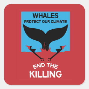 Stop Whale Hunting   Ban Whaling Marine Protection Square Sticker