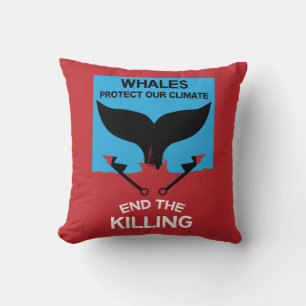 Stop Whale Hunting Ban Whaling Marine Protection Throw Pillow