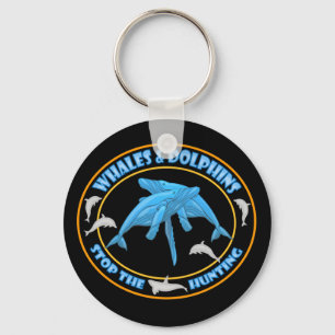 Stop Whale Hunting Keychain