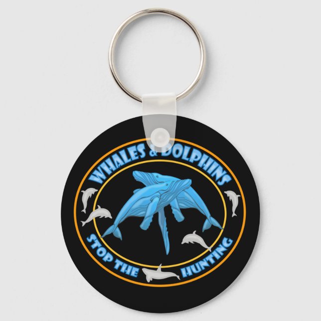 Stop Whale Hunting Keychain (Front)