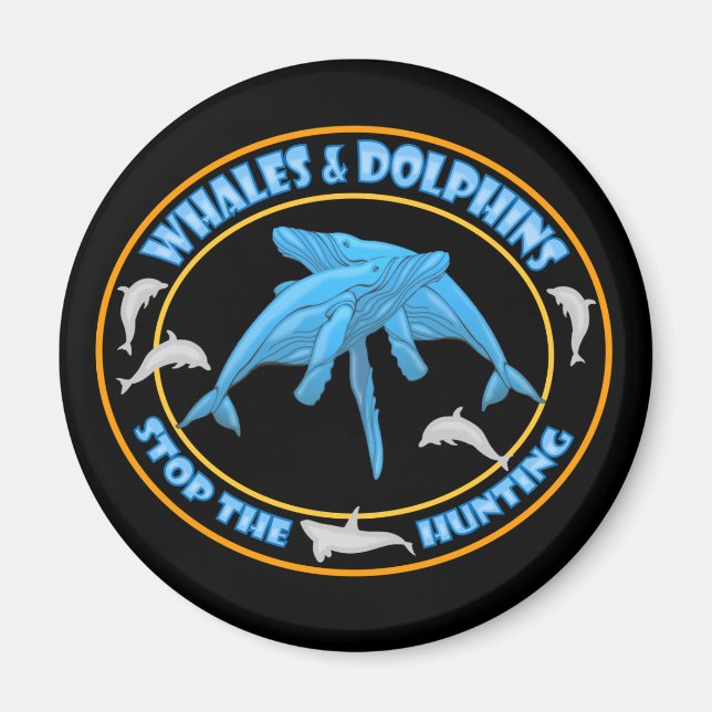 Stop Whale Hunting Magnet (Front)