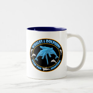 Stop Whale Hunting Two-Tone Coffee Mug