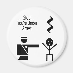stop youre under arrest music humour 2 magnet