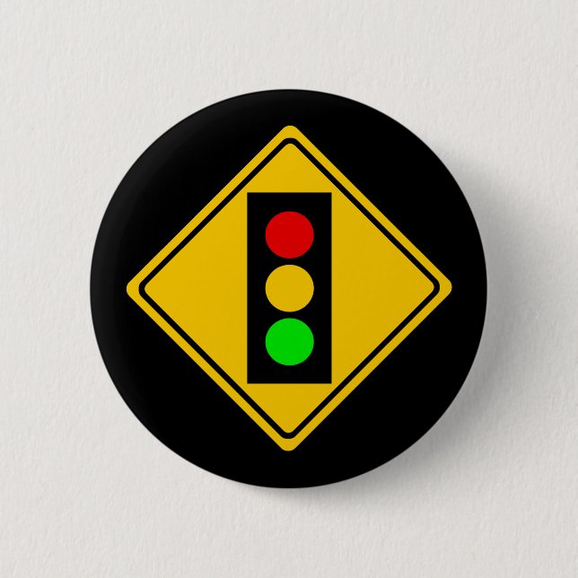 Stoplight Ahead 2 Inch Round Button (Front)