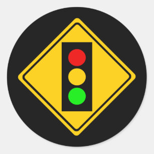 Stoplight Ahead Classic Round Sticker