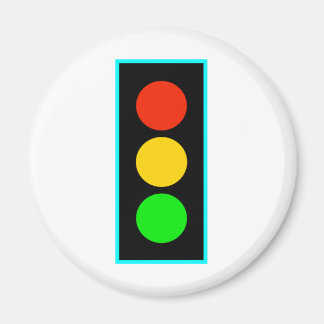 Stoplight with Light Blue Border Magnet