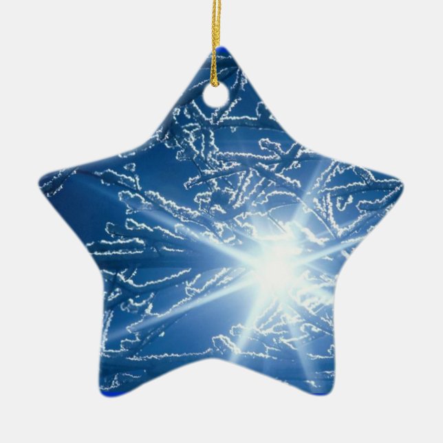 Stopping by the Woods on a Snowy Evening Ceramic Ornament (Front)