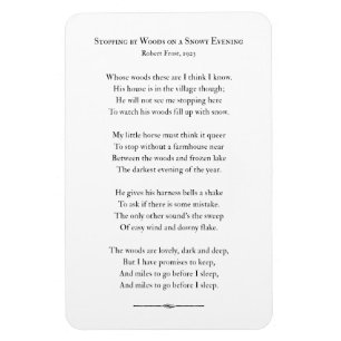 Stopping by Woods on a Snowy Evening, Robert Frost Magnet