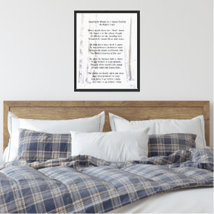 Stopping by Woods Snowy Evening Robert Frost Poem Canvas Print