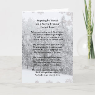 Stopping by Woods Snowy Evening Robert Frost Poem Card